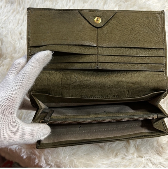 Vintage Fendi Wallet Long Khaki Leather Please See Photos - Picture 2 of 9
